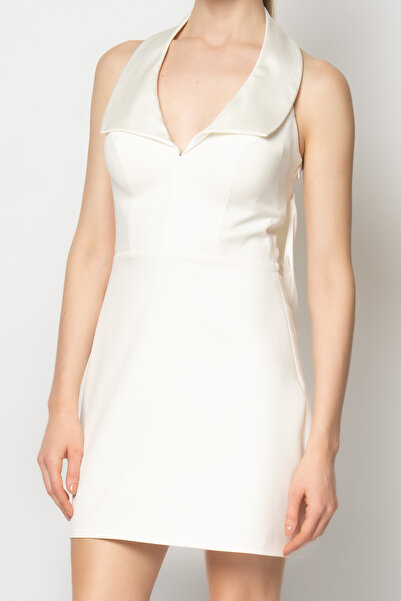 RENGIN Sırtında büyük fiyonk detaylı krep abiye elbise