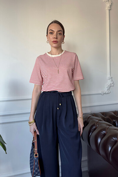 MAGARDE Mânecă scurtă în dungi tricou - ROȘU