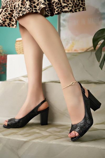 Diego Carlotti Genuine Leather Women's Heeled Daily Sandals - DD9720