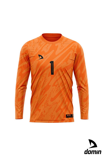 DOMİN SPOR Erkek Uzun Kollu Turuncu Kaleci Forması Goalkeeper Jersey Gk Qapıçı Forması Dmnf5587