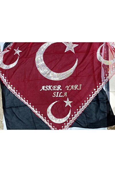 Duru Kişiye Özel Asker Yari Ve Isim Yazılı Kırmızı Kına Örtüsü Şal Tirşe Eldi...