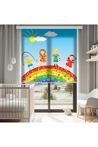 AD Home Κουρτίνες με σχέδια Rainbow and Children - Αντηλιακό σκίαστρο - Κουρτ...