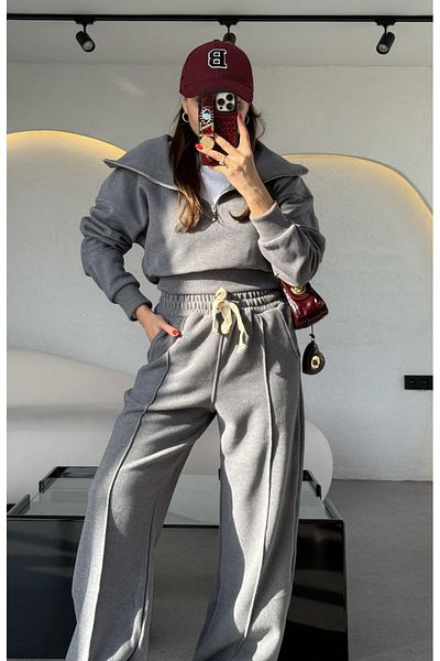 Tulipabutik Pants Sweat T-Shirt Three Piece Set
