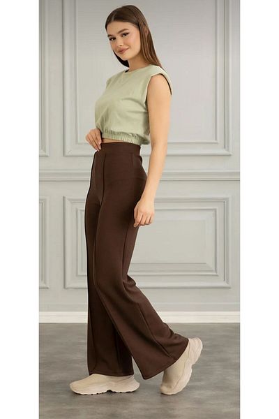 Love Womenx High Waist Recovery Modal Fabric Grass Trousers - Brown