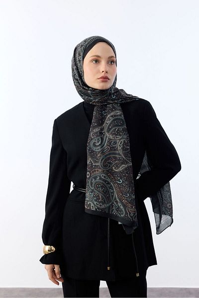 LYDIA SCARF Marrakech Ethnic Pattern Cotton Soft Shawl-Brown