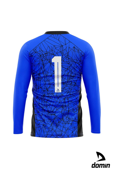 DOMİN SPOR Erkek Uzun Kol Mavi Kaleci Forması Maç Forması Futbol Forma Ve Şort Seti