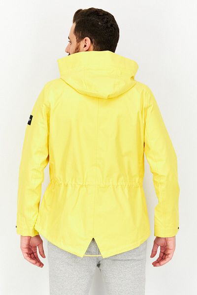 Aigle Men Plain Hooded Windbreaker Jacket, Yellow