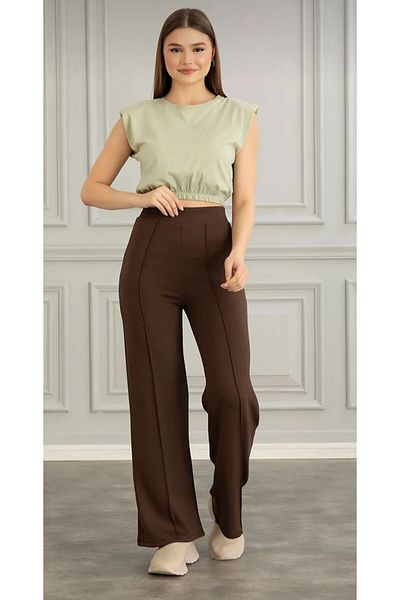 Love Womenx High Waist Recovery Modal Fabric Grass Trousers - Brown