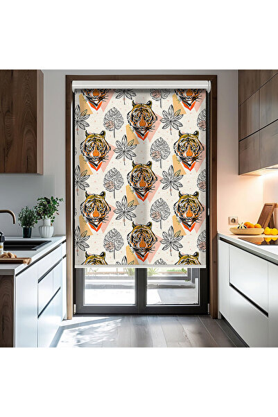 Bright Cover Κουρτίνα με σχέδιο Tiger Vector Printed - Κουρτίνα ηλιοπροστασία...