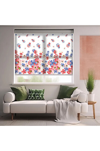 AD Home Κουρτίνες με στάμπα λουλουδιών - Κουρτίνα σκίασης με στάμπα - Κουρτίν...