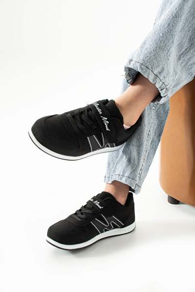 WEBORN Unisex Sneaker M, Speed ​​Sneaker Μαύρο Λευκό, Καλοκαιρινό Χειμερινό Τ...