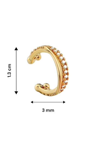 jelux silver Gümüş 925 Ayar Taşlı Yarım Tur Rose Kıkırdak Küpe