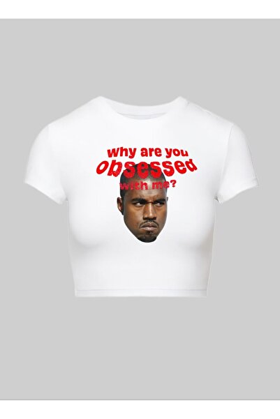 MAYDAY CULTURE Beyaz Tavşan Baskılı Pinterest Y2K Crop Top Baby Tee Likralı D...
