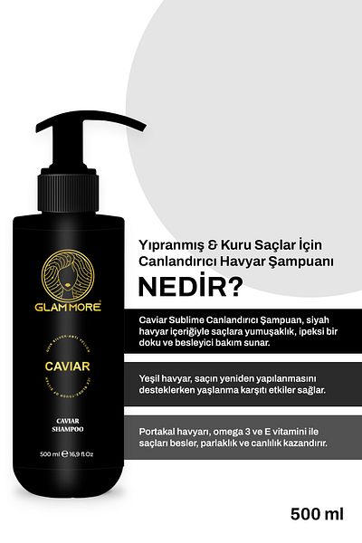 Glam More 500 ML Revitalizing Caviar Shampoo - Heavyar Shampoo