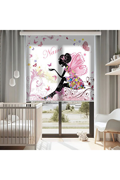 AD Home Kanatlı Peri Baskılı Stor Perde - Baskılı Güneşlik Perdesi - Bebek Od...