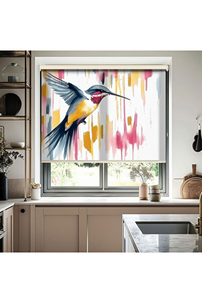 AD Home Χρωματιστές διαβαθμισμένες κουρτίνες με σχέδιο πουλιών, αντηλιακό σκί...