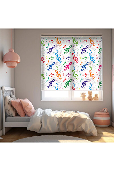 AD Home Κουρτίνες με στάμπα μουσικών νοτών - Κουρτίνα ηλιοπροστασίας - Κουρτί...