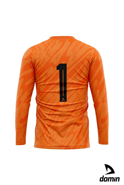 DOMİN SPOR Erkek Uzun Kollu Turuncu Kaleci Forması Goalkeeper Jersey Gk Qapıçı Forması Dmnf5587