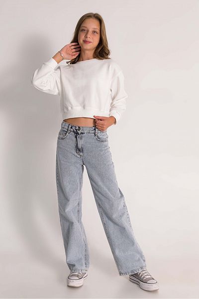 Dmb Girl's Wide Leg Jeans