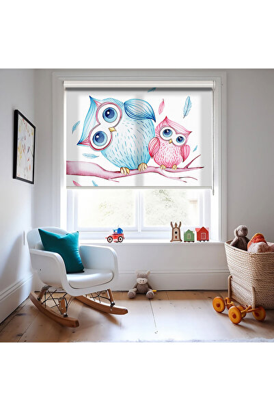 AD Home Κουρτίνες με στάμπα Cute Owls - Αντηλιακό - Κουρτίνα για κορίτσια, βρ...