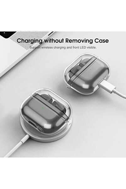 EWEC Samsung Galaxy Buds3, Buds3 Pro, Buds3 Fe Uyumlu Şeffaf Kılıf, Kulaklık İpi, Temizleme Kalemi Seti