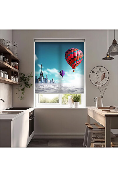 Bright Cover Balon Manzara Baskılı Stor Perde - Baskılı Güneşlik Perdesi - Sa...