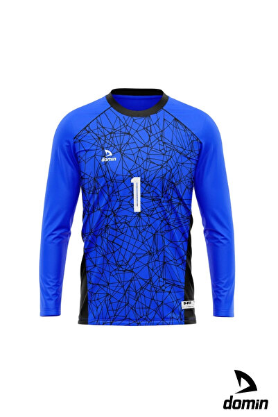 DOMİN SPOR Erkek Uzun Kol Mavi Kaleci Forması Maç Forması Futbol Forma Ve Şort Seti