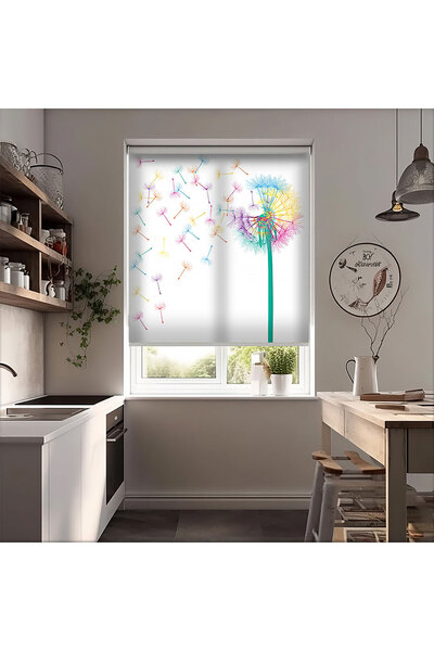 AD Home Hindiba Baskılı Stor Perde - Baskılı Güneşlik Perdesi - Salon Perdesi...