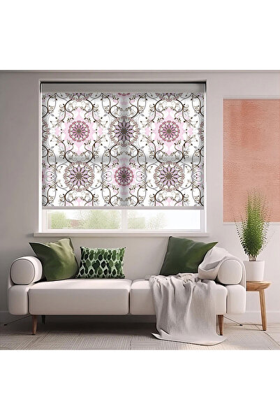 AD Home Geometrik Baskılı Stor Perde - Baskılı Güneşlik Perdesi - Salon Perde...