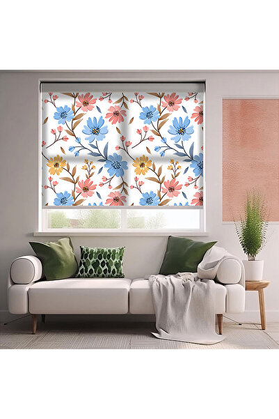 Bright Cover Πολύχρωμα Λουλούδια Βεκτορικά Τυπωμένα Ρολά Κουρτίνες - Αντηλιακ...