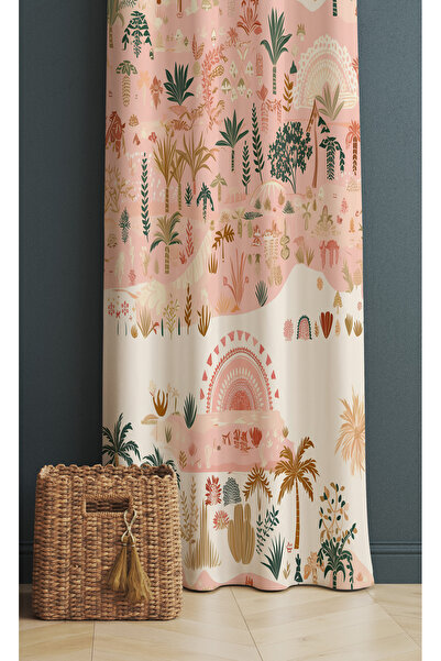 ALAMODECOR İskandinav Ev Yaşam Model Tek Kanat Genç Odası Fon Perde