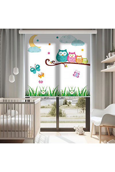 AD Home Κουρτίνες με σχέδιο κουκουβάγιες και φεγγάρι - Αντηλιακό - Κουρτίνα γ...