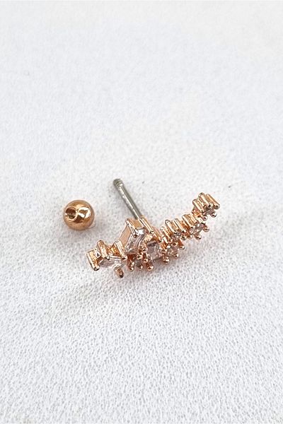 Osha Aksesuar Square Stone Arc Tragus Piercing