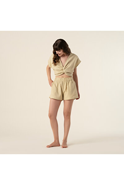 Zsa Zsa Zsu Tavas Düğümlü %100 Pamuk Tshirt Yeşil