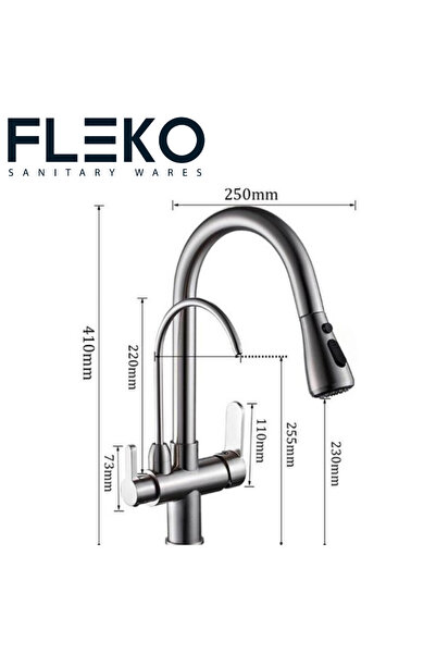 FLEKO Spiral Purified Kitchen Faucet 3-Way Spiral Purified Kitchen Sink Faucet