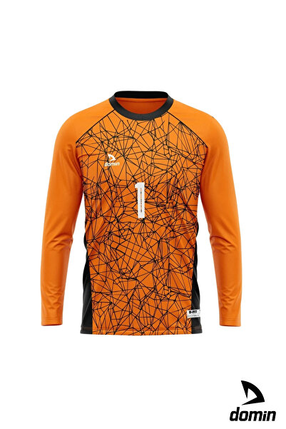 DOMİN SPOR Çocuk-yetişkin Uzun Kol Turuncu Kaleci Forması Maç Forması Futbol Forma Ve Şort Seti