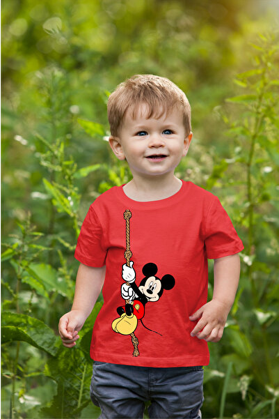 oneagılyazı Детска тениска с уголемен с принт и Мики Маус