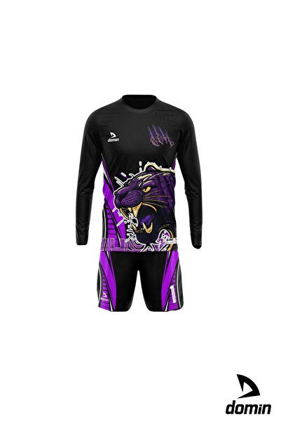 DOMİN SPOR Yetişkin-çocuk Siyah Kaleci Forması Maç Forması Futbol Forması Ve Şort Seti