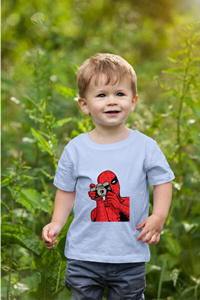 oneagılyazı Детска тениска с принт на Спайдърмен с уголемен