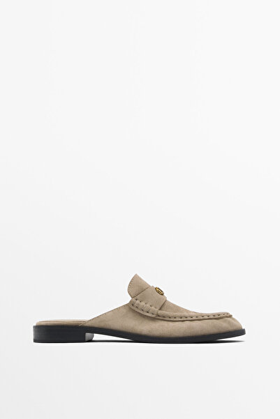 Massimo Dutti Metalik detaylı arkası açık ayakkabı