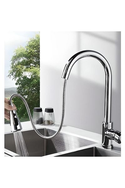 FLEKO Spiral Chrome Sink Faucet