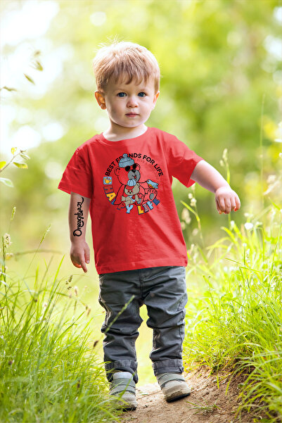 oneagılyazı تي شيرت كبير الحجم للأطفال مطبوع عليه دمية دب