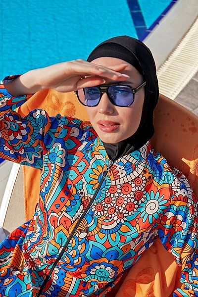 Remsa Mayo Front Covered Parachute Fully Covered Hijab Swimsuit R069C Nurşen