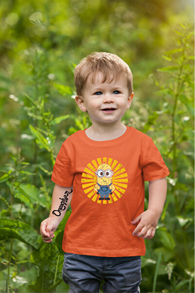 oneagılyazı Παιδικό μπλουζάκι με στάμπα Minions σε μεγάλο μέγεθος