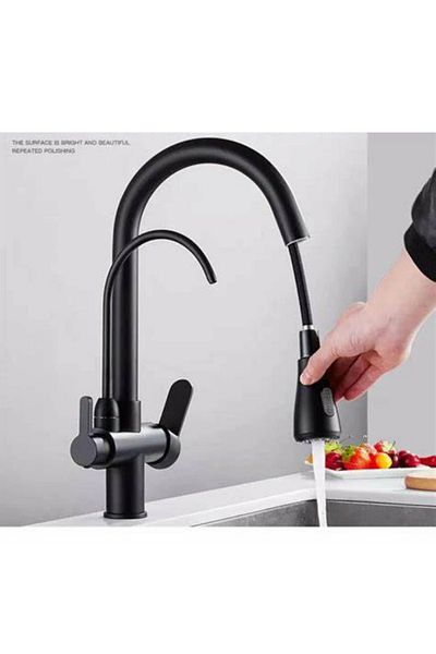 ema Black 3-Way Purified Spiral Kitchen Faucet Antique Kitchen