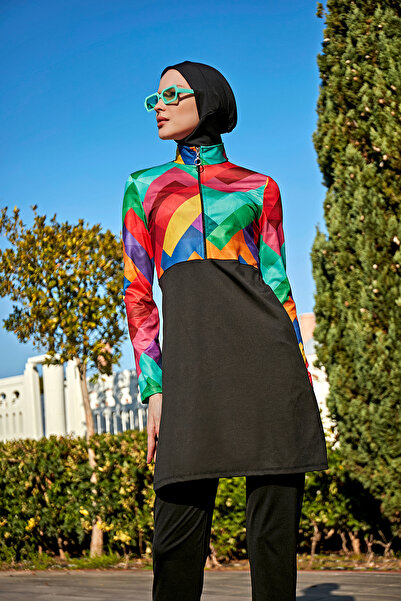 Remsa Mayo Μαγιό Lycra με μισό φερμουάρ R4503 Tetris