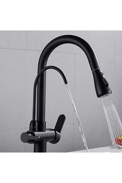 ema Black 3-Way Purified Spiral Kitchen Faucet Antique Kitchen
