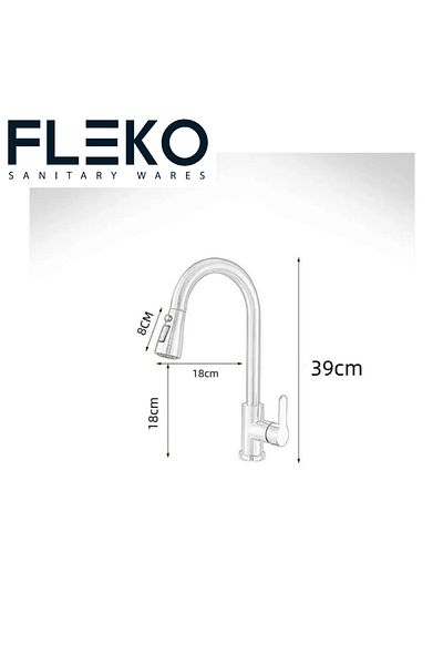 FLEKO Chrome Spiral Kitchen Sink Faucet