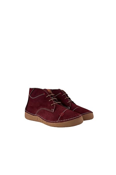 Saracshoes Gerçek Deri Kadın Bot Bordo Verona