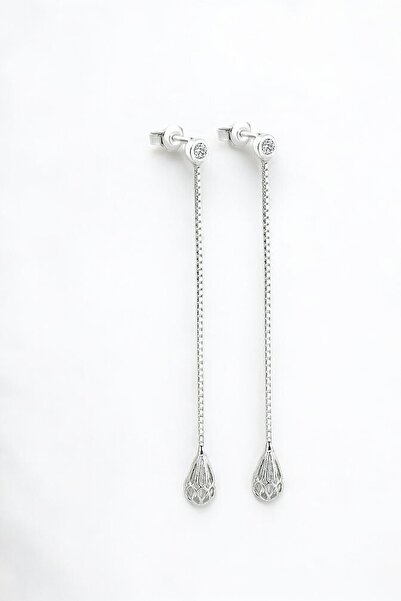 jelux silver Gümüş 925 Ayar Zirkon Taşlı Füzyon Damla Y Küpe